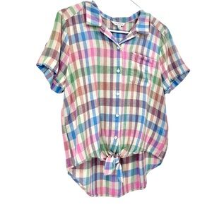 Lucky Brand Multicolor Plaid Women’s Small Button Down Shirt